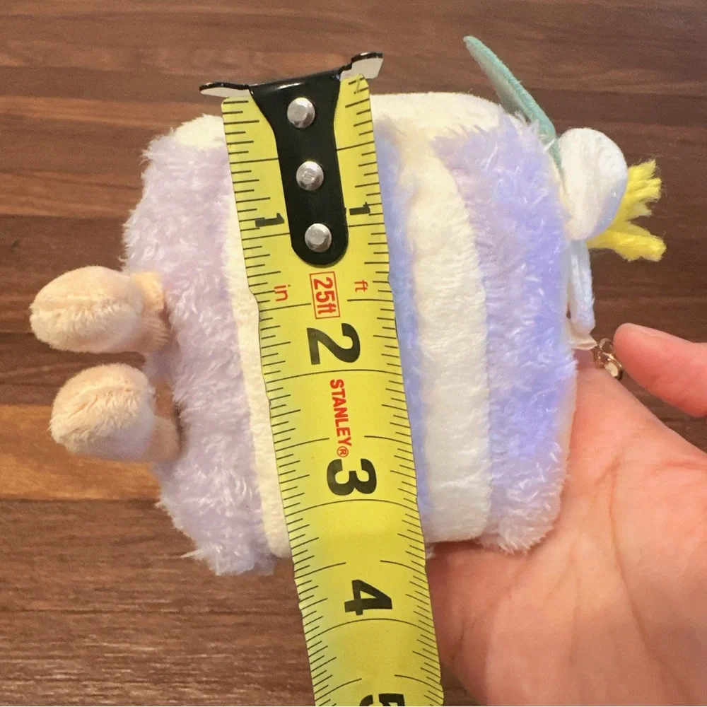 Purple Taro Cake Slice Plush Keychain Cute Kawaii Dessert Bag Charm Gift